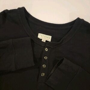 Tecovas Henley Shirt Men's Large Black Cotton Western Cowboy